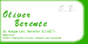 oliver berente business card